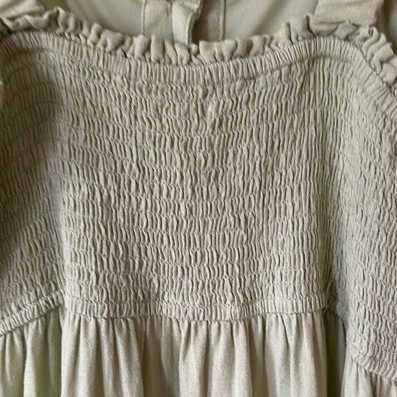 JAPNA | Linen Cottage Core Green Button-Down Maxi Dress - Picture 7 of 11